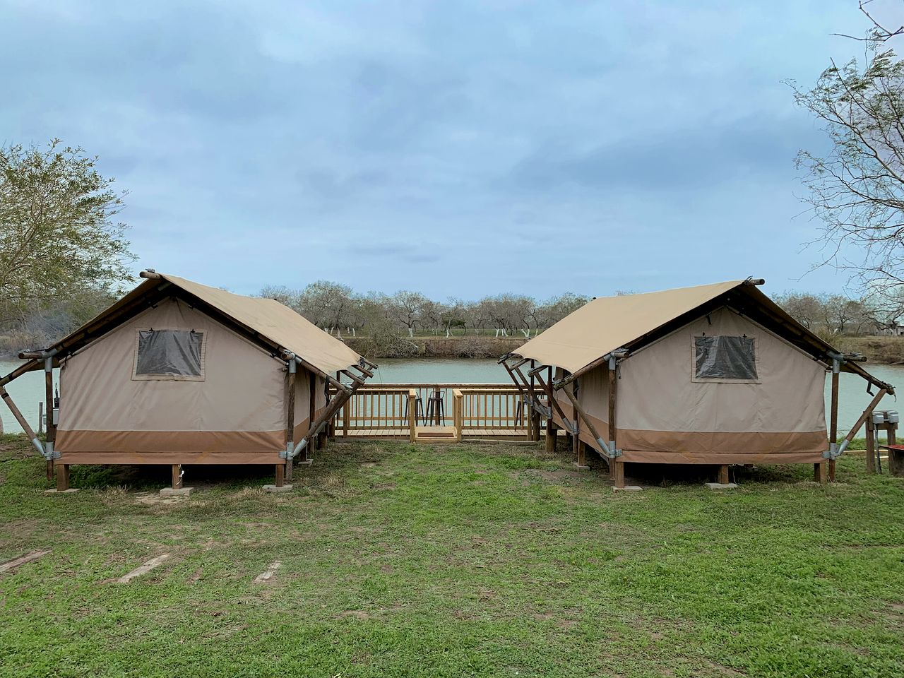 Scenic Waterfront Safari Tent on the Rio Grande near the Gulf of Mexico, Texas