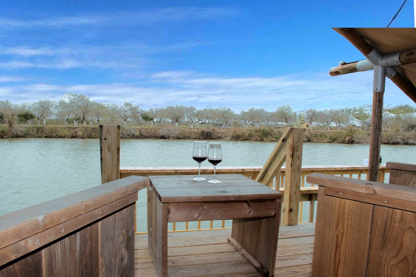 Scenic Waterfront Safari Tent on the Rio Grande near the Gulf of Mexico, Texas