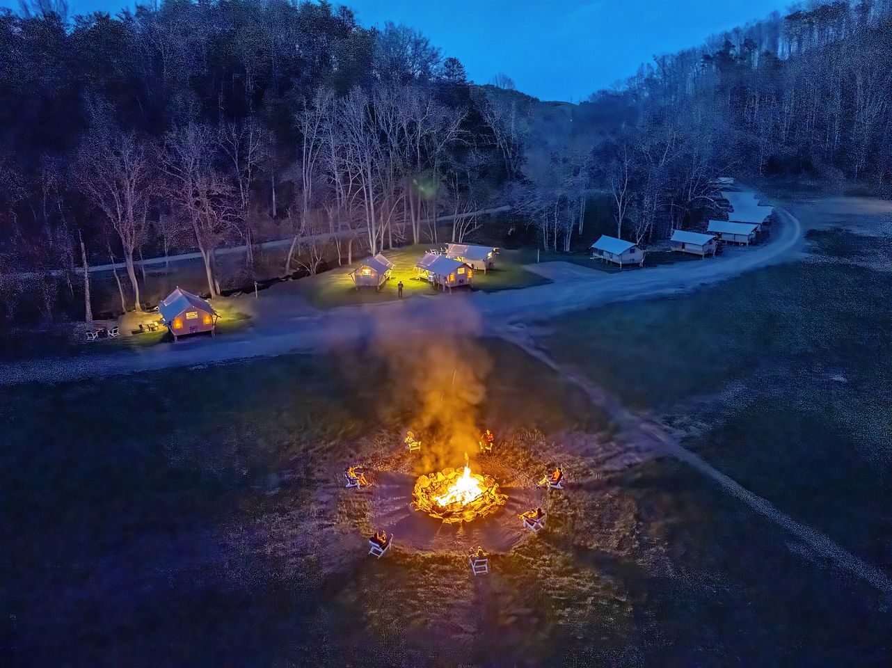 Serene Creekside Safari Tent Retreat near Smoky Mountain in Tennessee