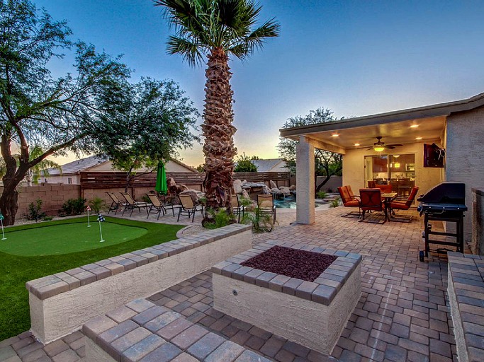 Patio of vacation rental with private pool 'near me' in Phoenix