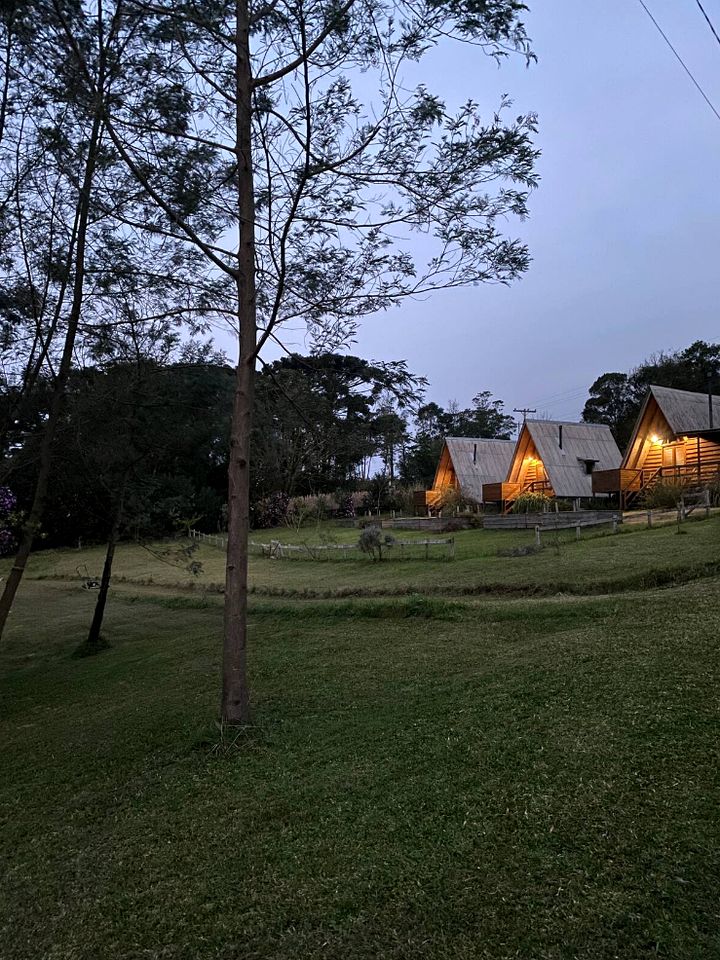Off-Grid Lofted A-Frames with Outdoor Bath and Nature Views in Brazil