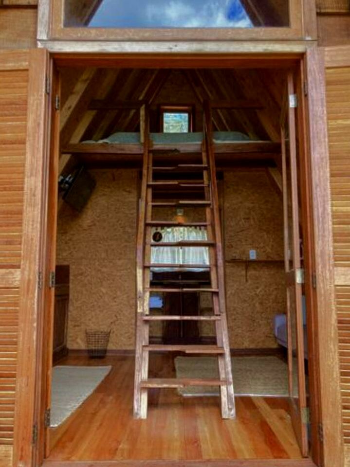Off-Grid Lofted A-Frames with Outdoor Bath and Nature Views in Brazil