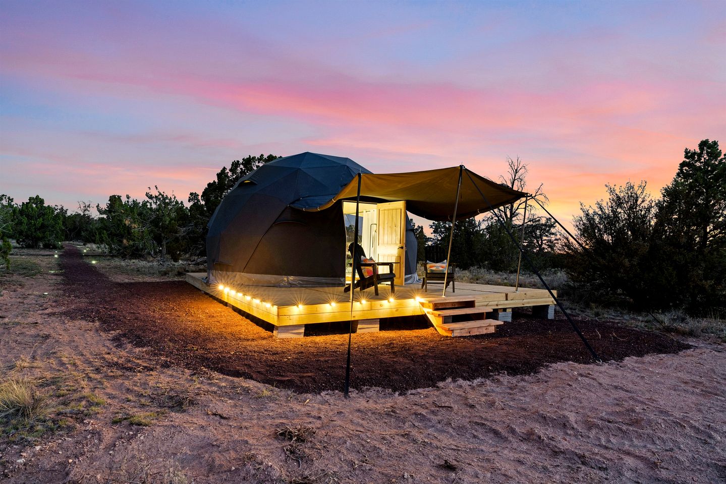 Luxury Dome Glamping with Stargazing Views near Grand Canyon South Rim, Arizona