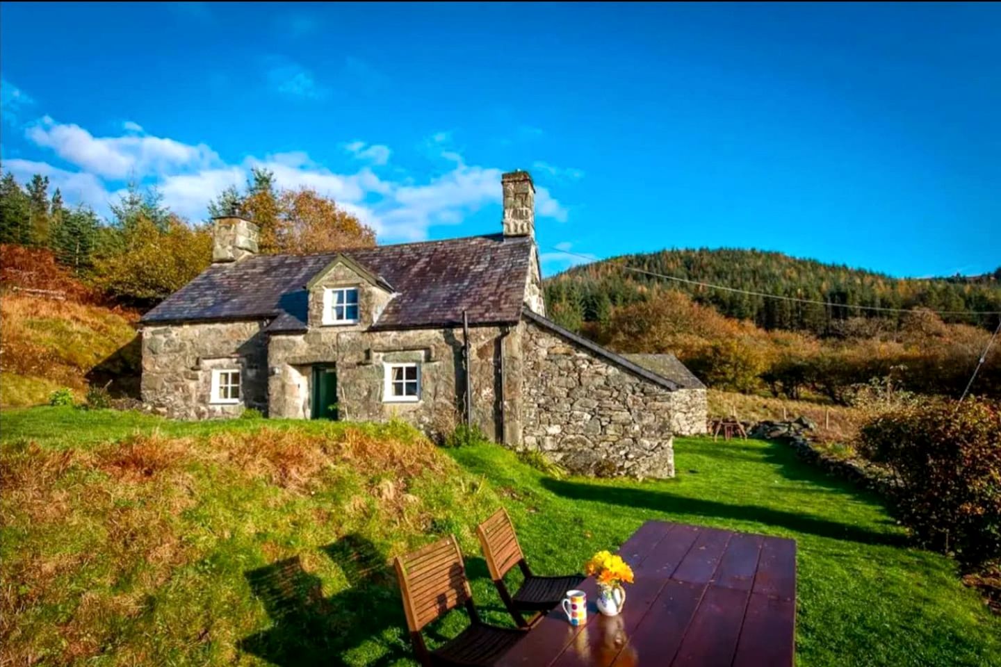 Secluded Historic Cottage with Mountain Views near Cader Idris in Snowdonia, Wales