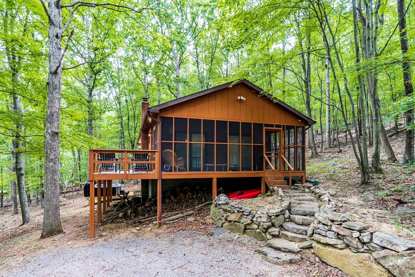 Serene Escapes to the Mountains in this Fully-Equipped Cabin Rental in Great Cacapon, West Virginia