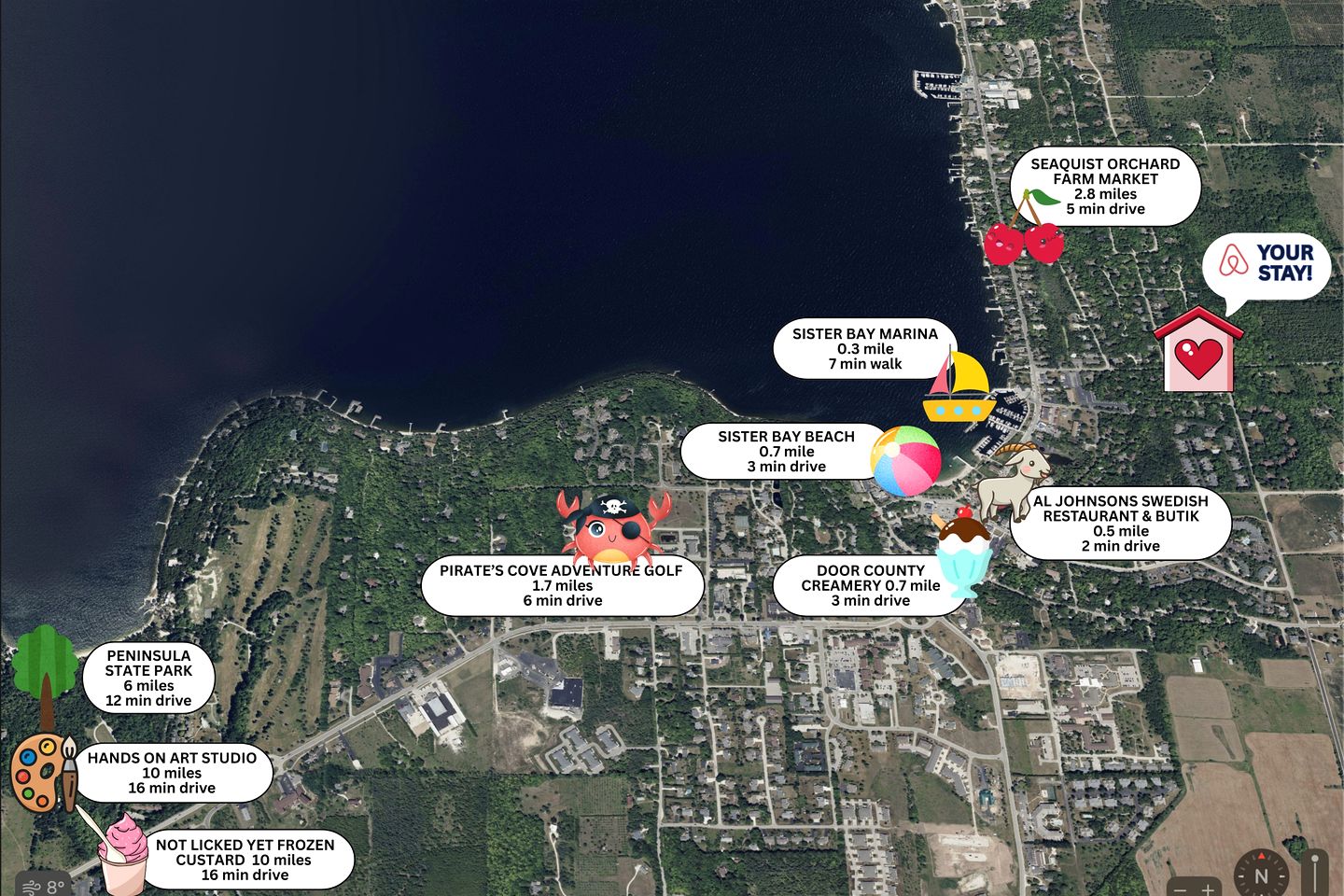 Serene Cabin with Beautiful Outdoor Space in Sister Bay, Wisconsin