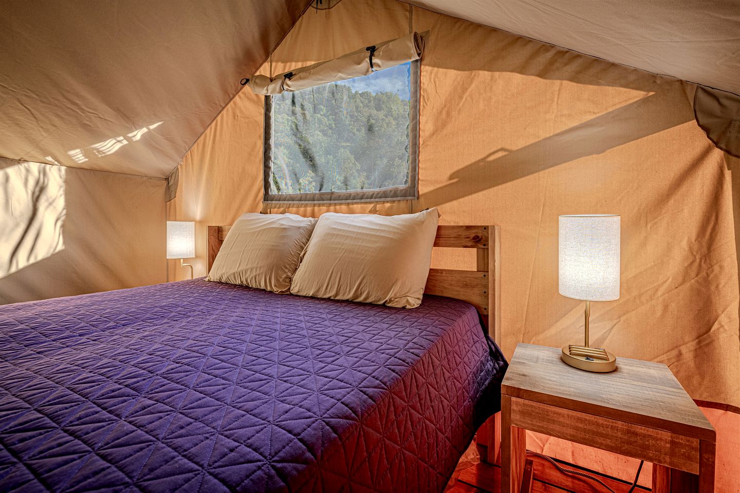 Serene Creekside Safari Tent Retreat near Smoky Mountain in Tennessee
