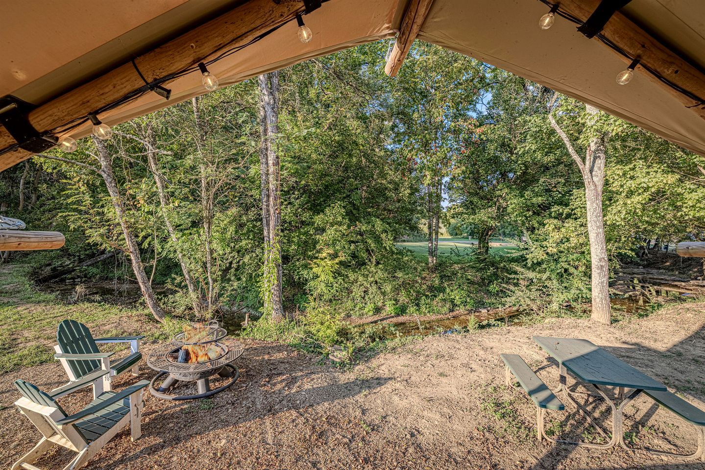 Serene Creekside Safari Tent Retreat near Smoky Mountain in Tennessee