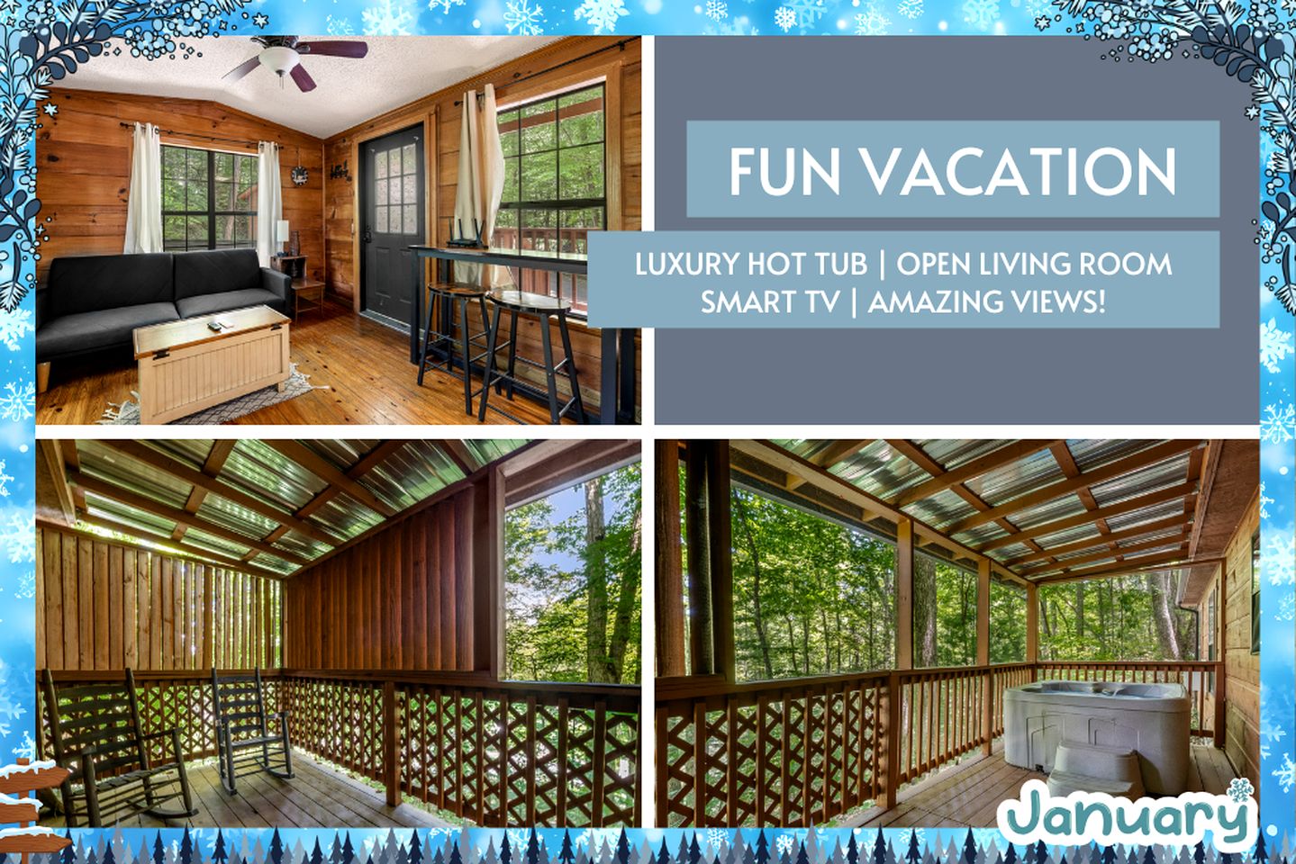 Serene Wooden Cabin with Hot-Tub and Covered Porch in Sevierville, Tennessee