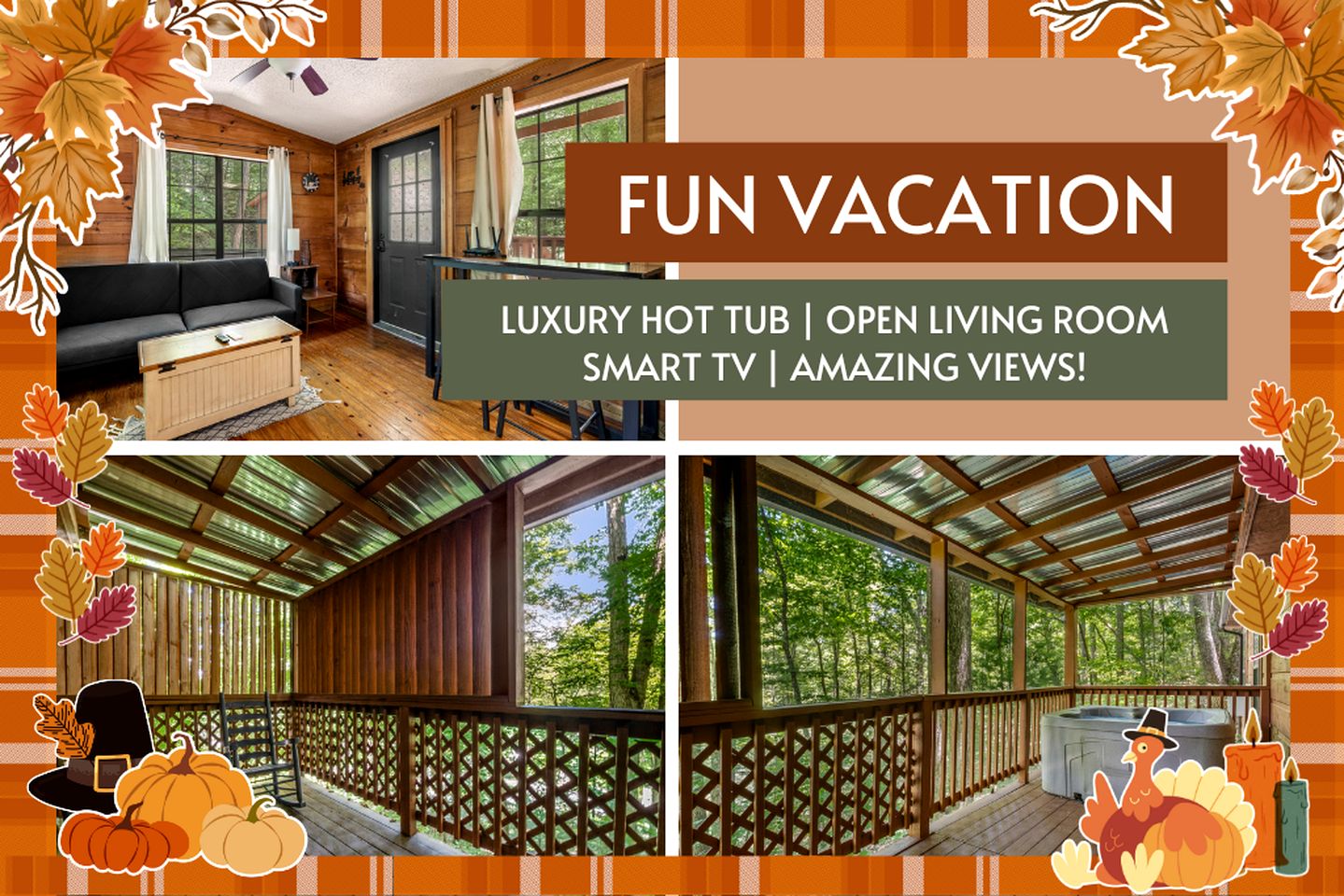 Serene Wooden Cabin with Hot-Tub and Covered Porch in Sevierville, Tennessee