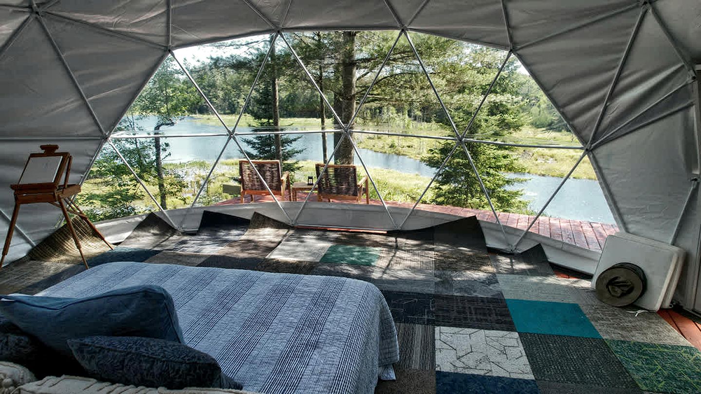 Secluded Luxury Dome with Private Pond & Kayaks near Tug Hill Vineyards, Upstate NY