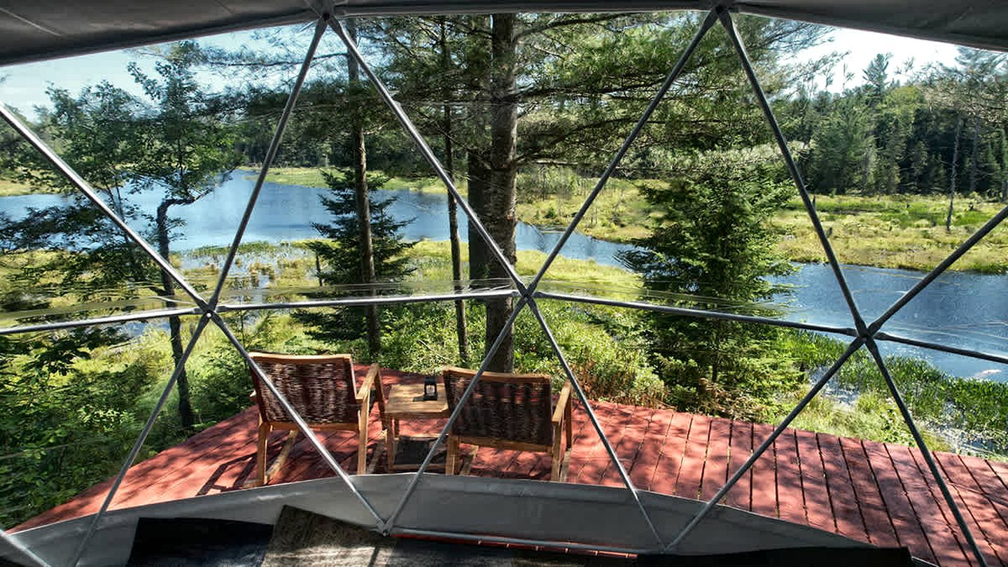 Secluded Luxury Dome with Private Pond & Kayaks near Tug Hill Vineyards, Upstate NY