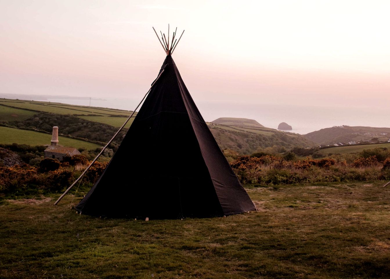 Mystical Woodland Tipi Retreat near Tintagel Waterfall in Cornwall