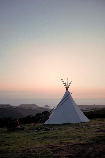 Mystical Woodland Tipi Retreat near Tintagel Waterfall in Cornwall