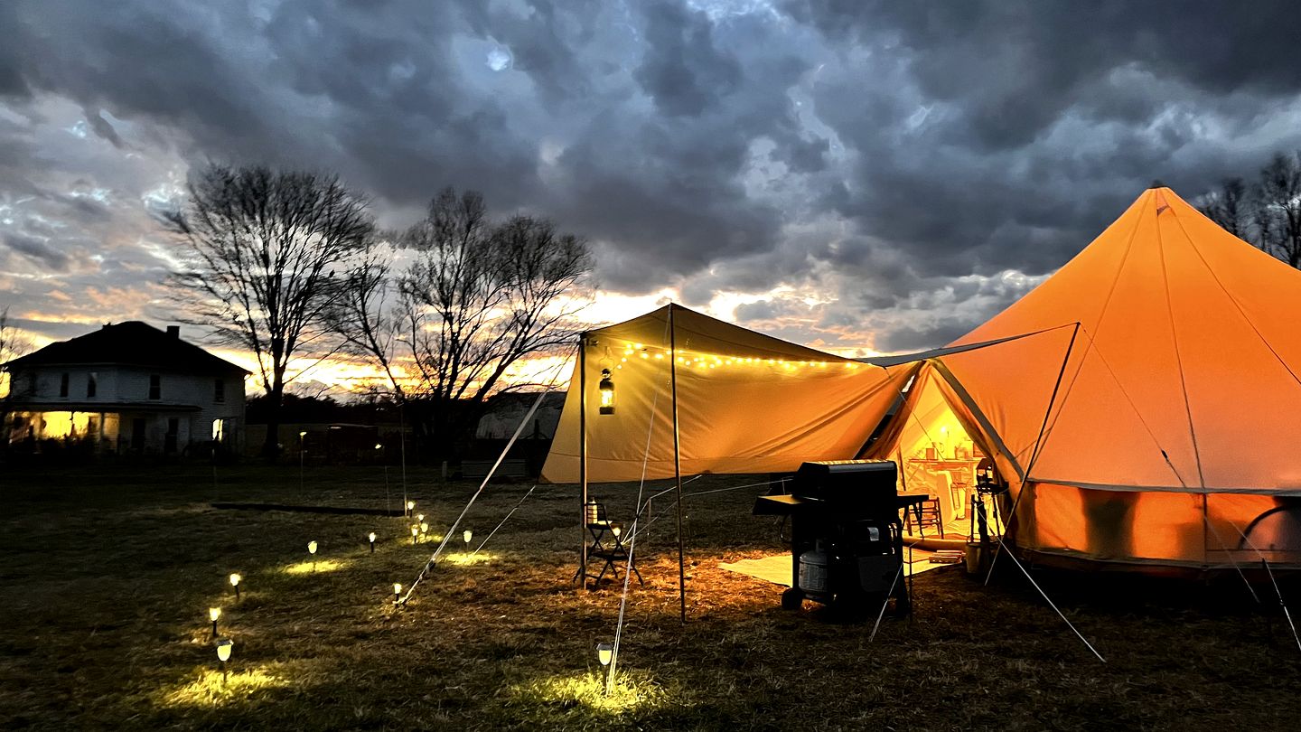 Shenandoah Valley Glamping Bell Tent on Working Cattle Farm in Edinburg, Virginia