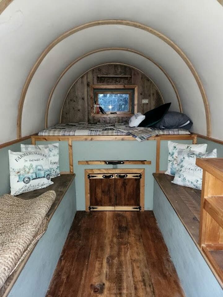 Rustic Sheep Wagon Glamping Retreat with Cowboy Ranch Views near Grand Tetons in Tetonia, Idaho