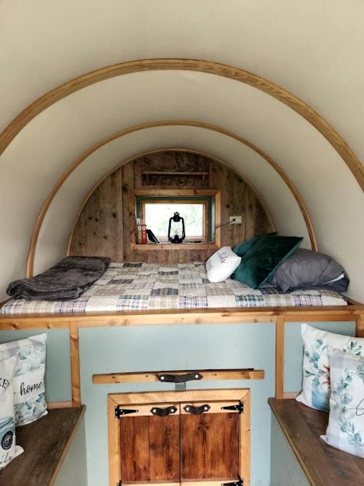 Rustic Sheep Wagon Glamping Retreat with Cowboy Ranch Views near Grand Tetons in Tetonia, Idaho