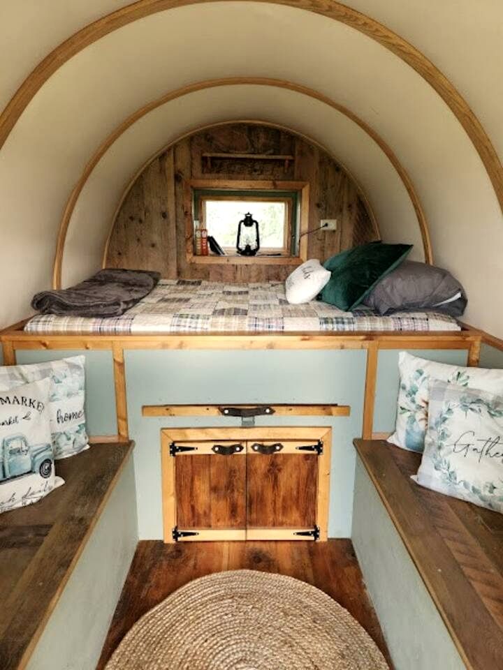 Rustic Sheep Wagon Glamping Retreat with Cowboy Ranch Views near Grand Tetons in Tetonia, Idaho