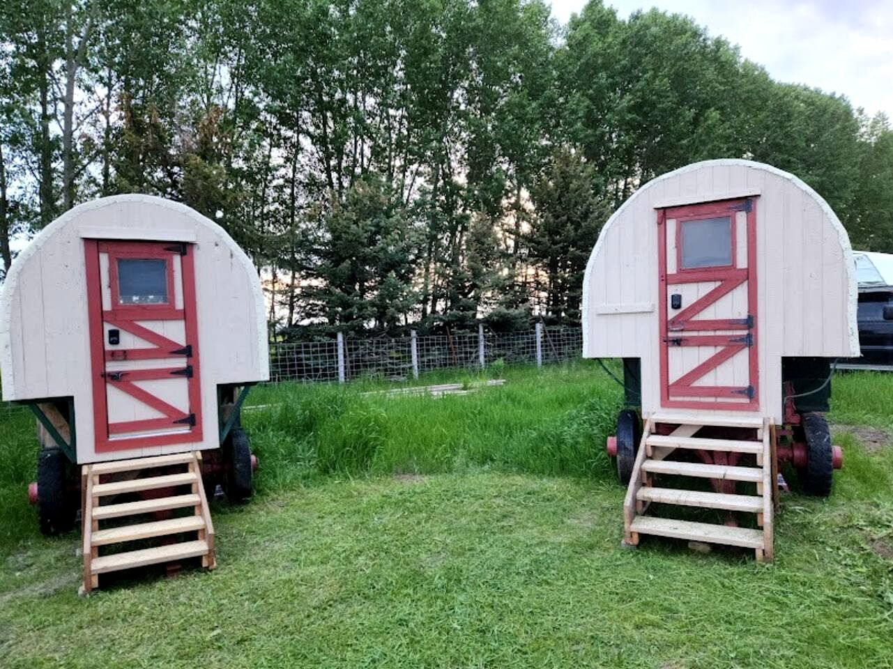 Rustic Glamping Wagons with Teton Views on Working Ranch near Tetonia, Idaho