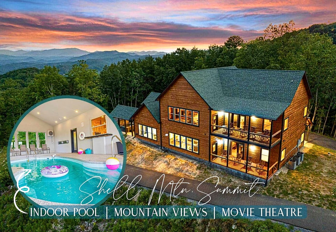 Scenic Smoky Mountain Retreat with Heated Indoor Pool & Game Room near Pigeon Forge, Sevierville TN