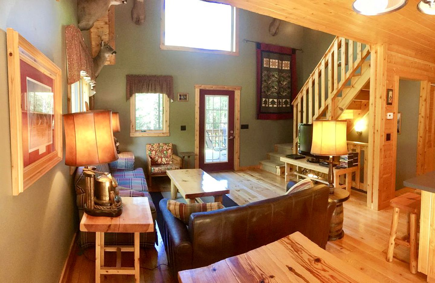 Cozy and Spacious Log Cabin Rental near Burt Lake State Park in Michigan