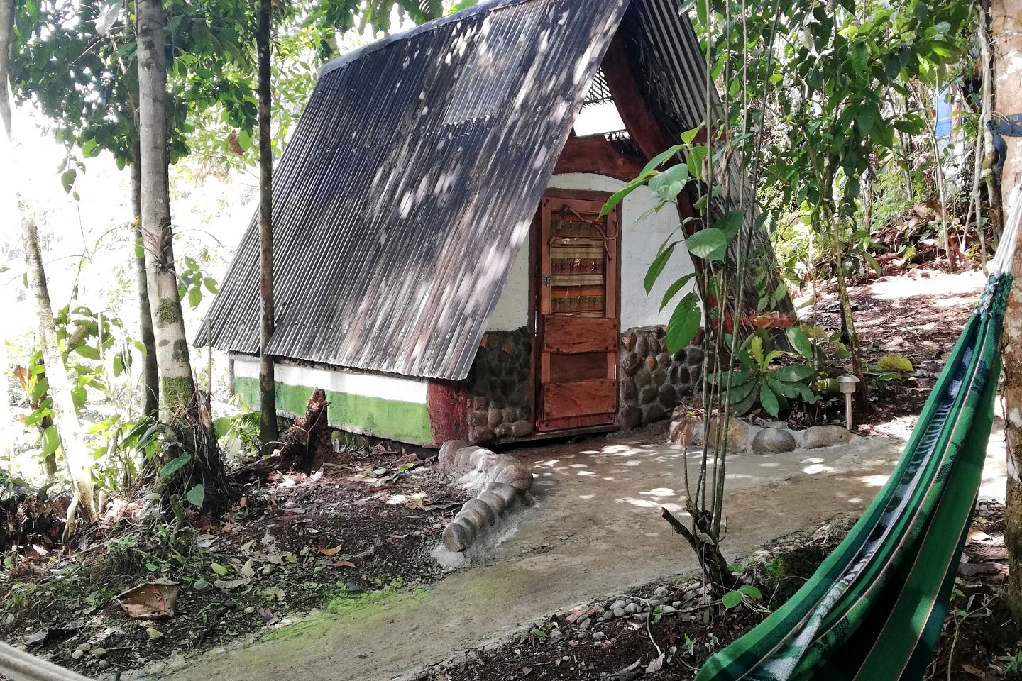 Simple A-Frame Cabin Rental with Incredible Mountain Views in Tena, Ecuador