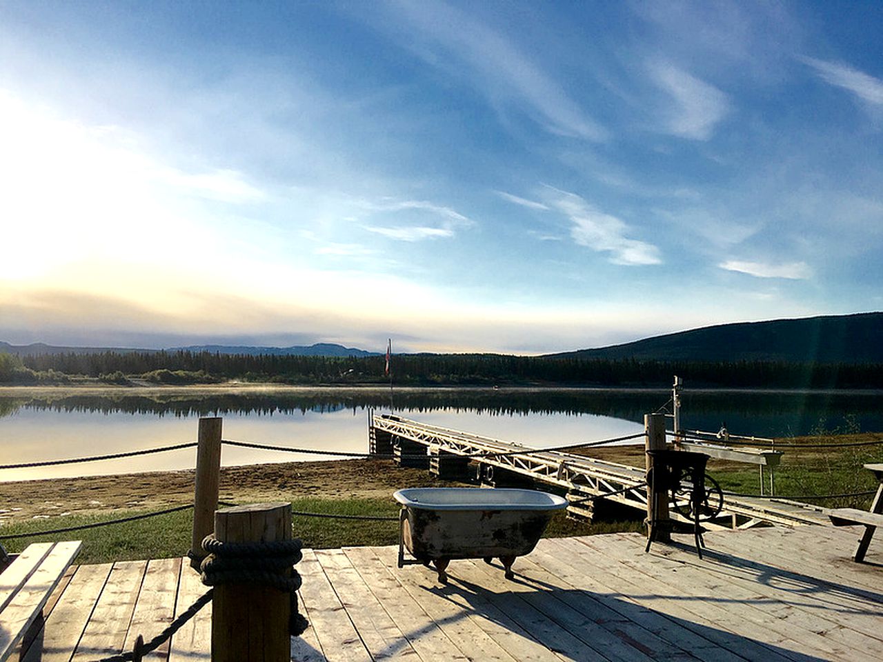 Rustic Camping Cabin Overlooking the Tagish River near Whitehorse, Yukon