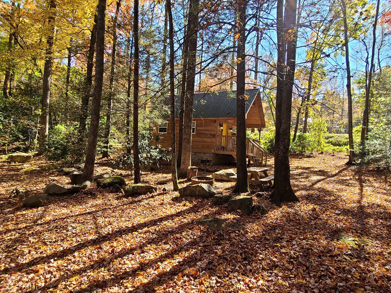 Two Cozy Cabins Nestled in the Trees for a Peaceful Group Getaway near the Great Smoky Mountains National Park in Tennessee