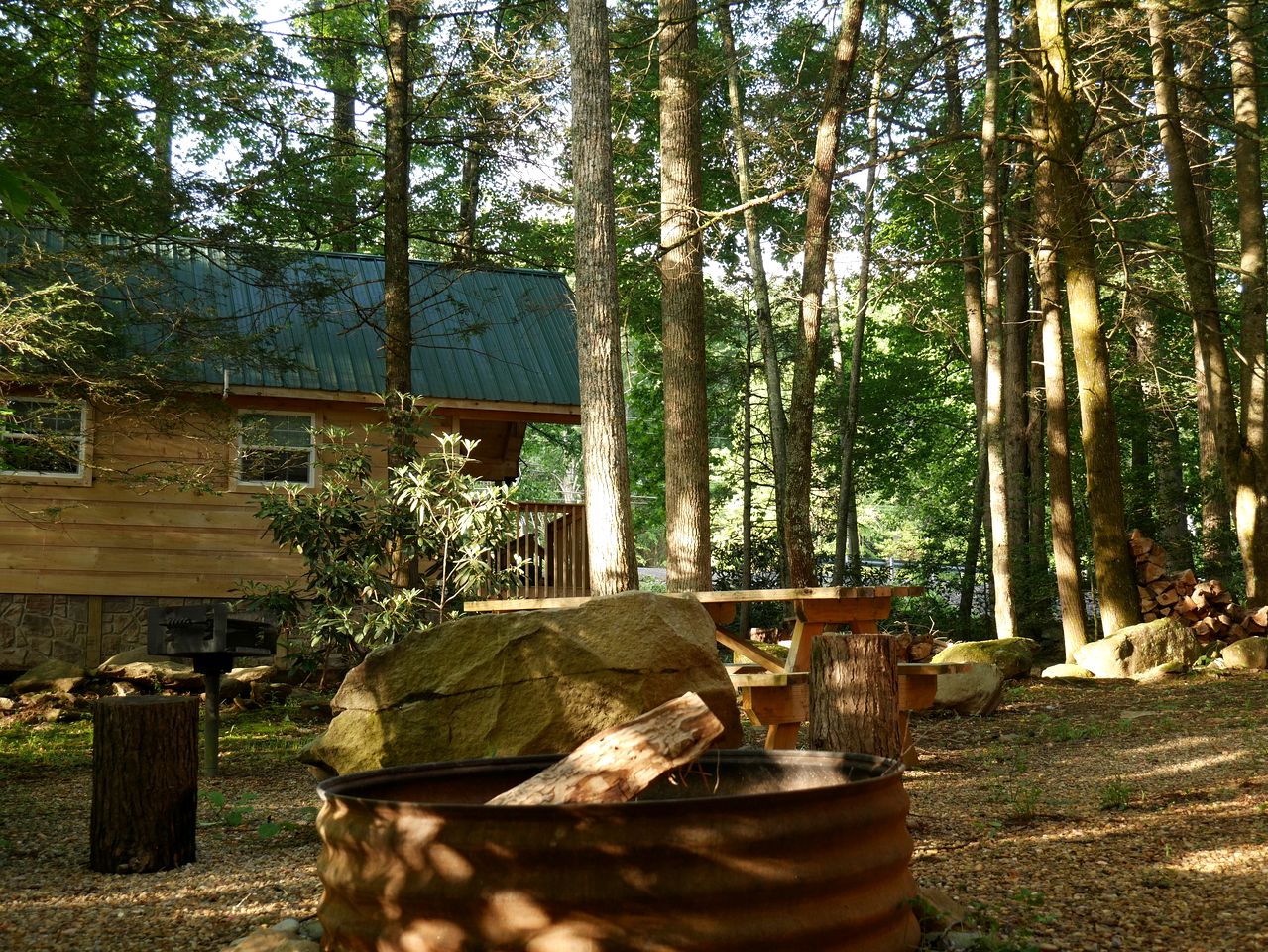 Two Cozy Cabins Nestled in the Trees for a Peaceful Group Getaway near the Great Smoky Mountains National Park in Tennessee