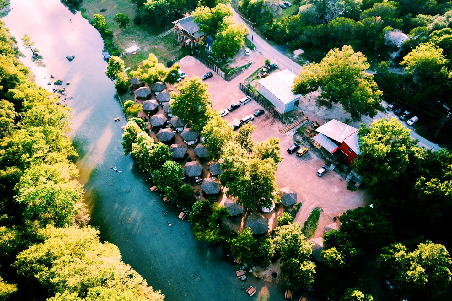 Son's Guadalupe Glamping Bell Tent  and Cabana near New Braunfels, Texas
