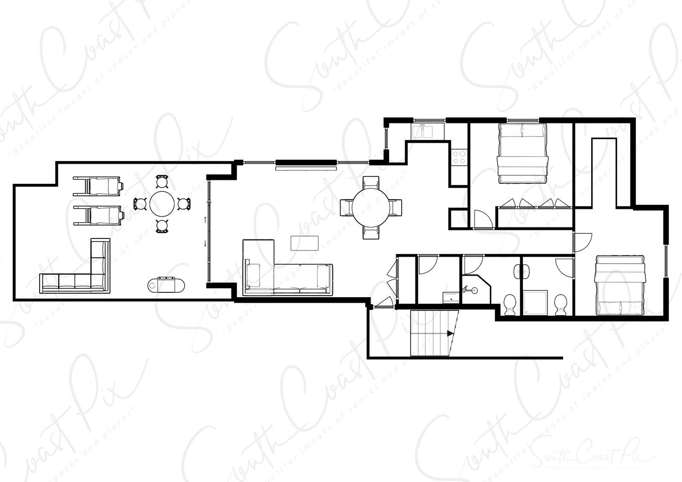 Soulshine Beachside Penthouse, views over Denhams Beach