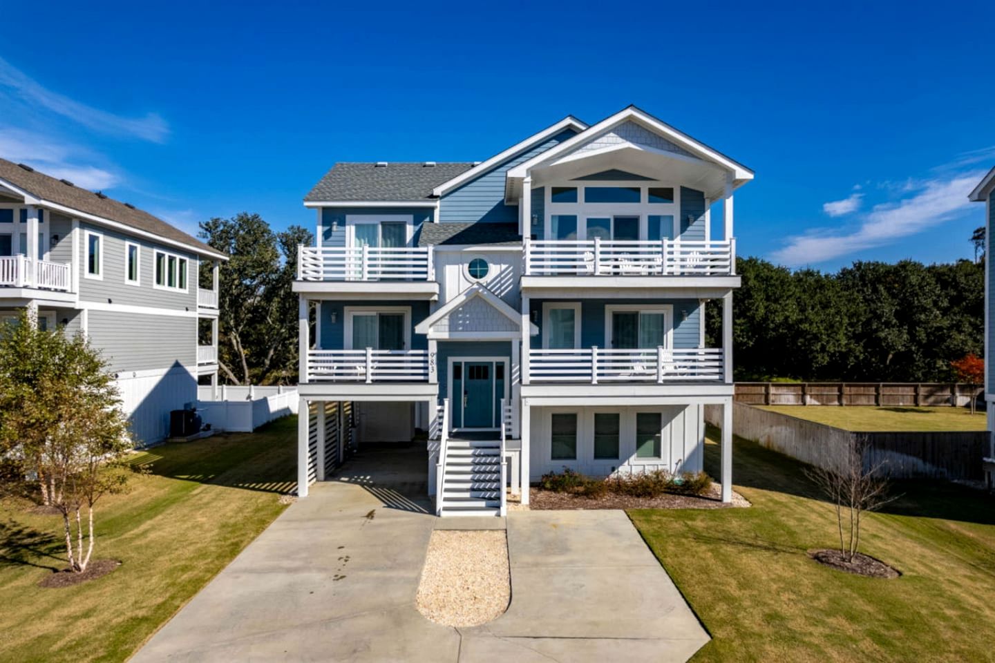 Spacious Coastal Retreat with Pool, Hot Tub, Game Room & Private Balconies in Corolla, North Carolina
