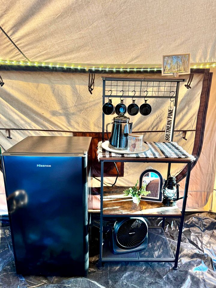 Goregous Bell Tent Glamping with Wood Burning Stove on the Illinois River near Tahlequah, OK