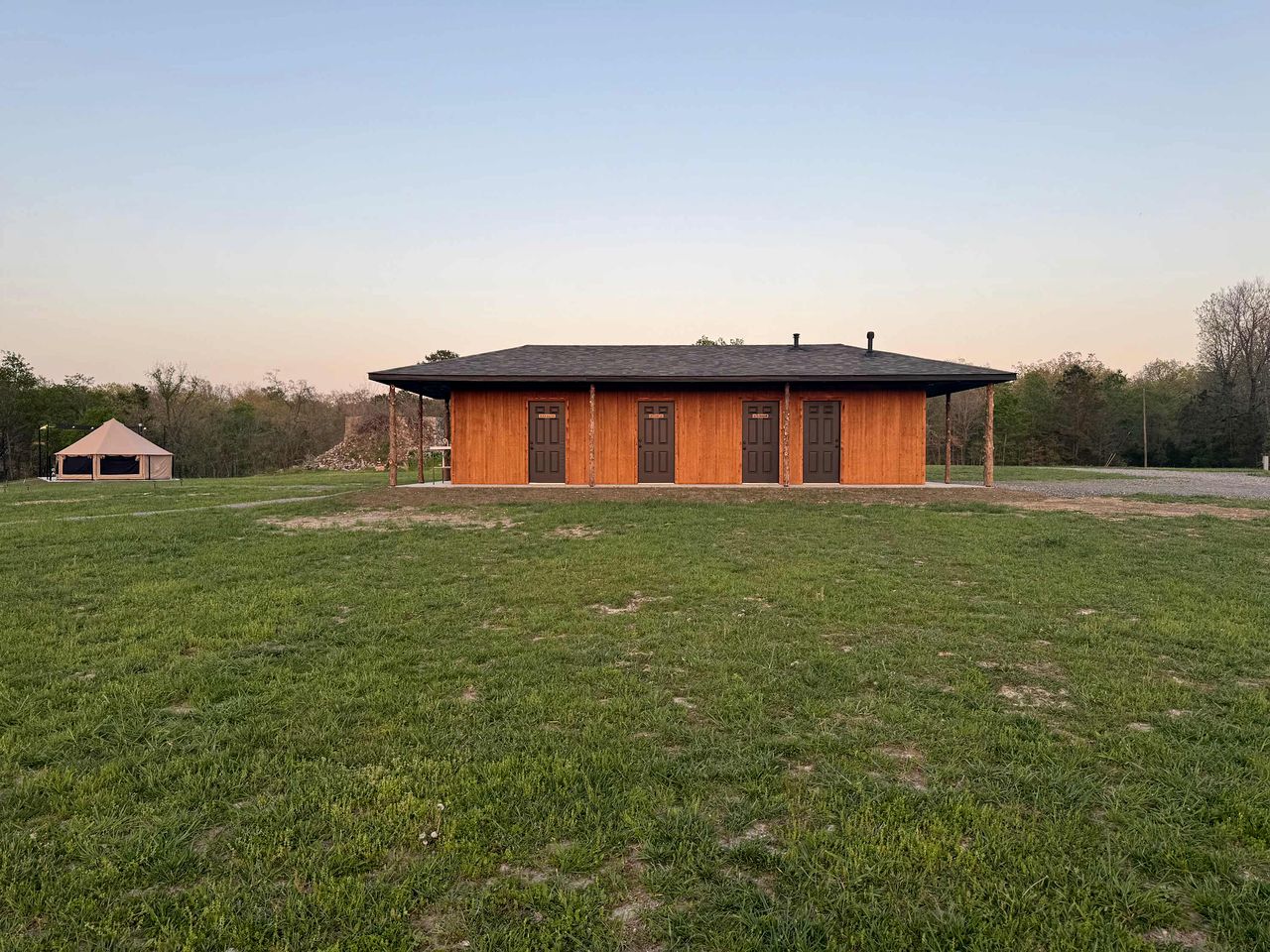 Goregous Bell Tent Glamping with Wood Burning Stove on the Illinois River near Tahlequah, OK