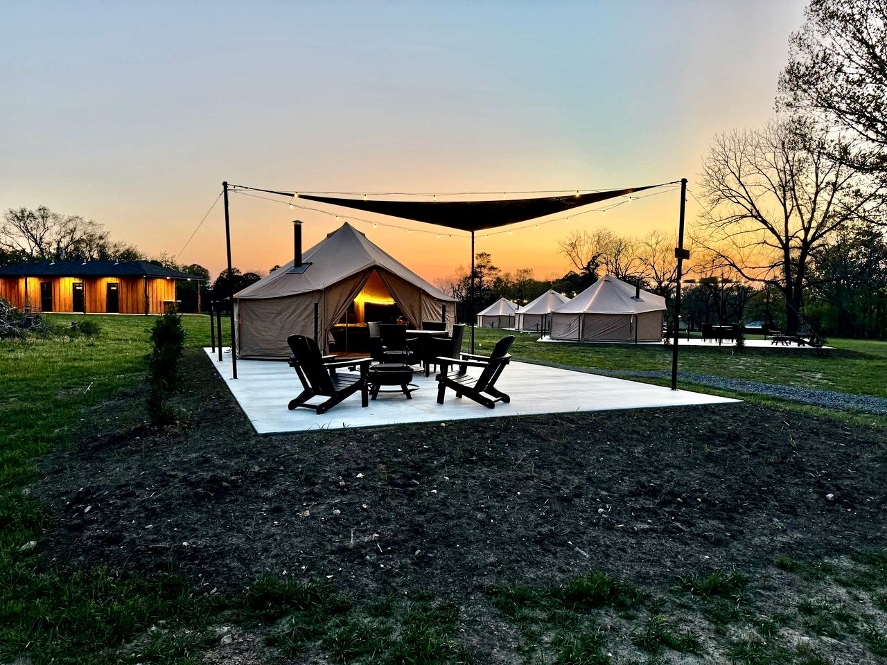 Goregous Bell Tent Glamping with Wood Burning Stove on the Illinois River near Tahlequah, OK