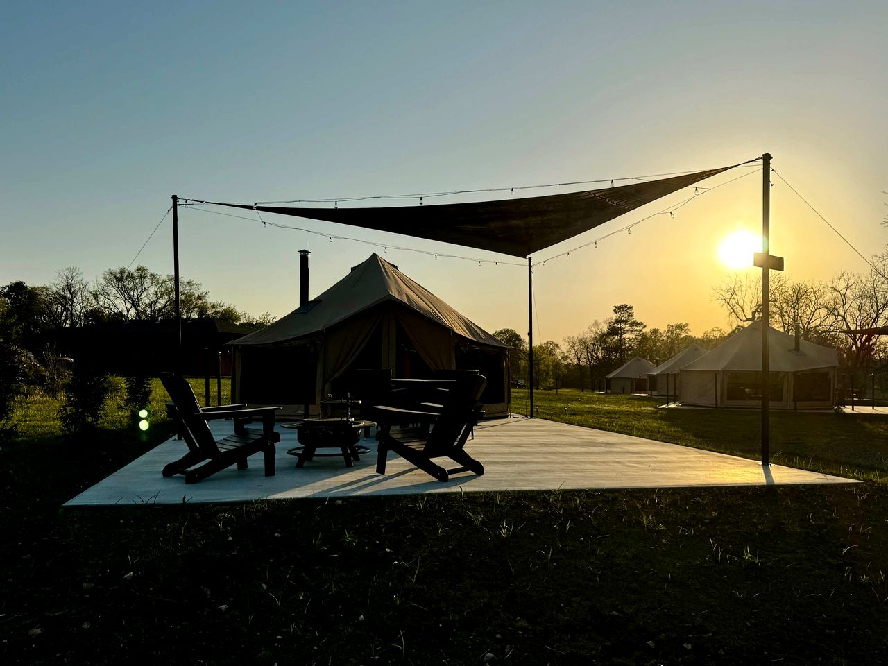 Goregous Bell Tent Glamping with Wood Burning Stove on the Illinois River near Tahlequah, OK