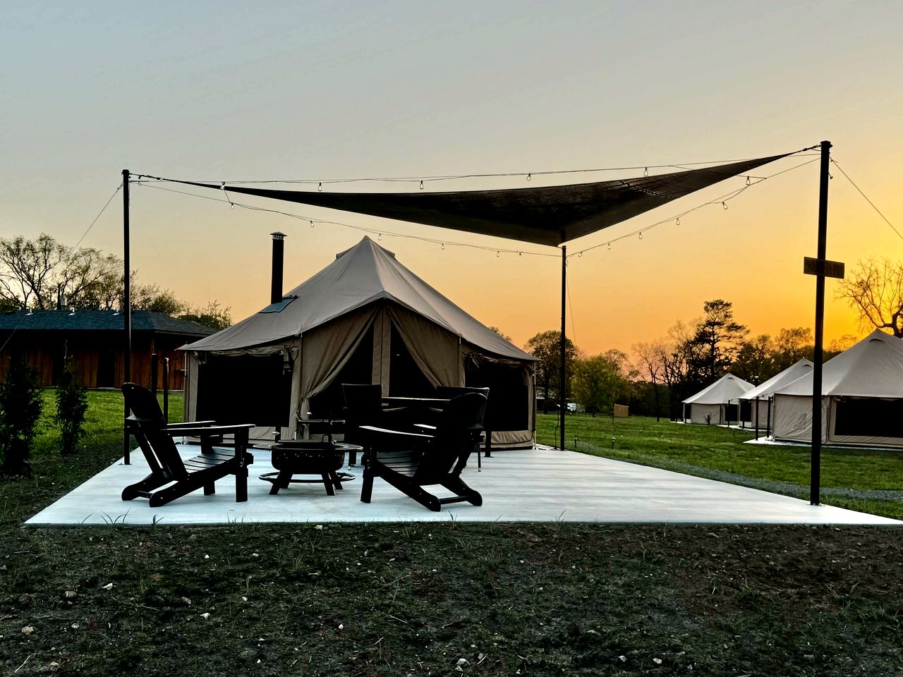 Goregous Bell Tent Glamping with Wood Burning Stove on the Illinois River near Tahlequah, OK