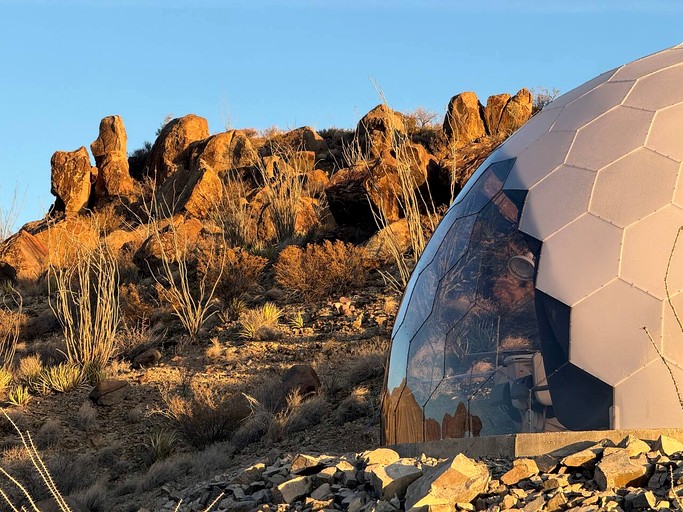 Incredible Dome on a Unique Space-Themed Site with Stunning Desert Views near Big Bend National Park in Terlingua, Texas
