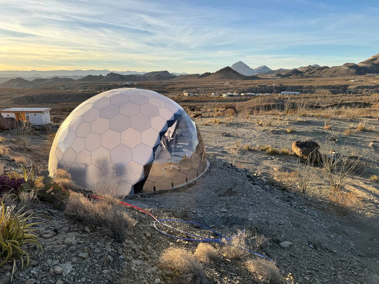 Incredible Dome on a Unique Space-Themed Site with Stunning Desert Views near Big Bend National Park in Terlingua, Texas
