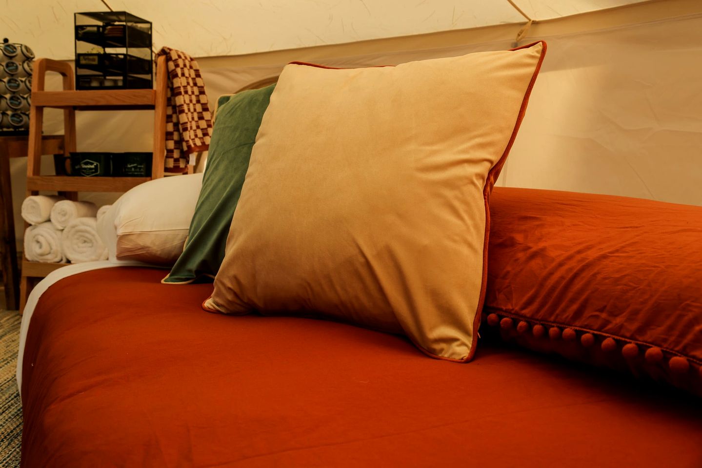 Pet-Friendly Bell Tent with Chic and Cozy Interior in Maine