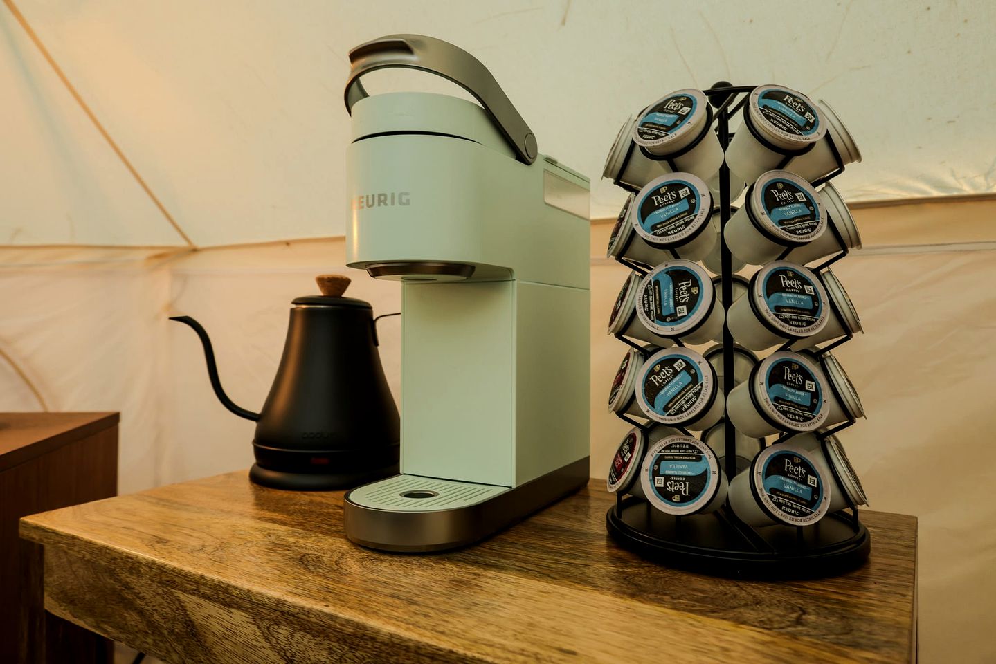 Pet-Friendly Bell Tent with Chic and Cozy Interior in Maine