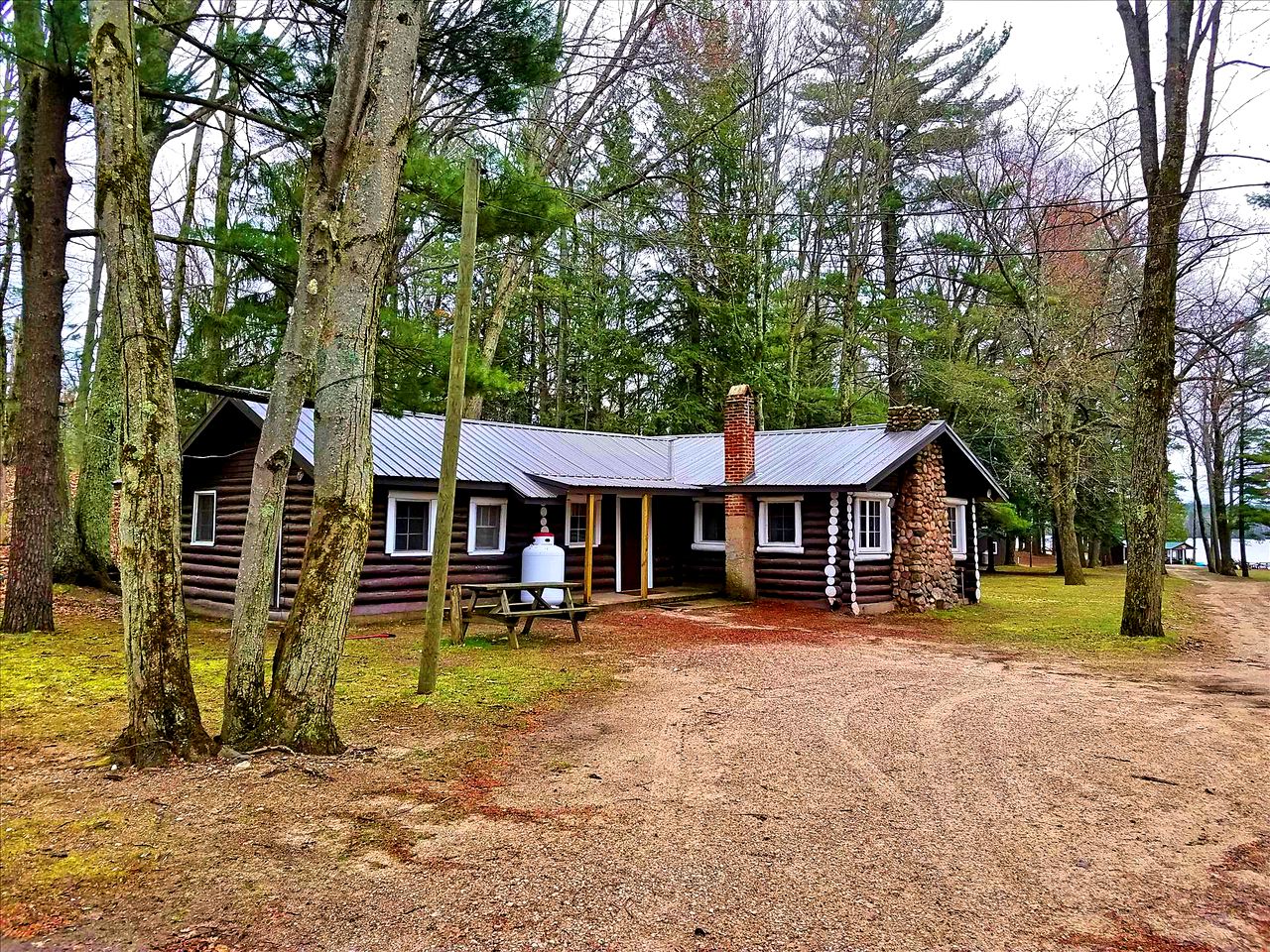 Spacious Family-Friendly Log Cabin with Lake Views near Cadillac, Michigan