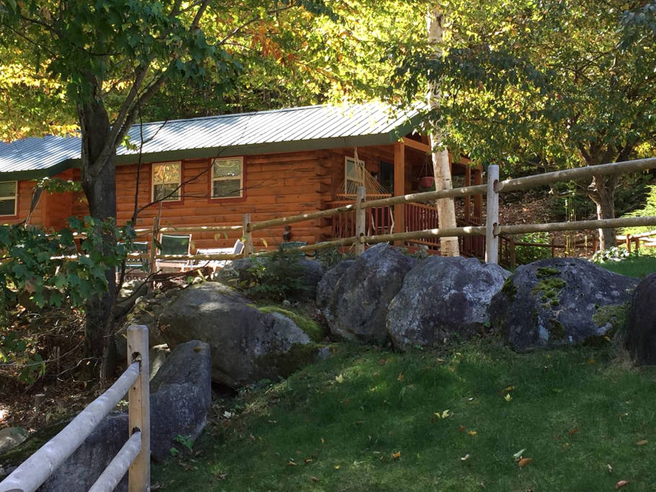 Spacious Log Cabin Rental near South Pond Lake, Maine