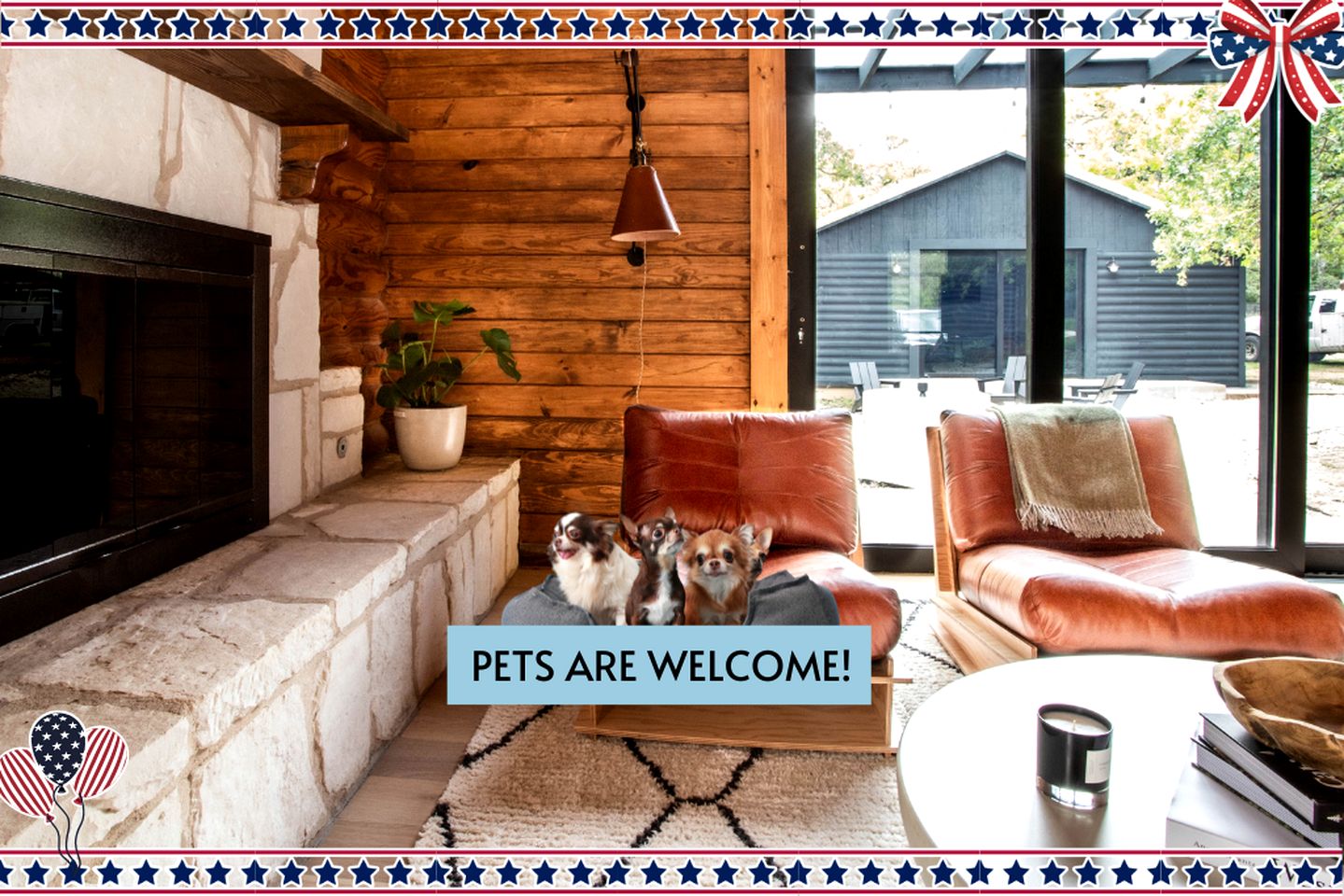 Spacious and Pet Friendly Log Cabin for Sixteen Guests in Fredericksburg, Texas