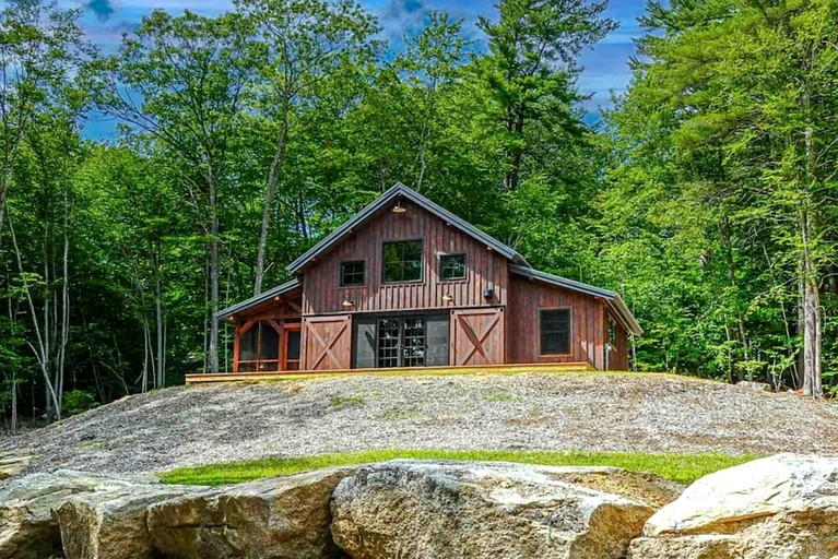 Spectacular Modern Barn Nestled in the Trees in Bridgton, Maine