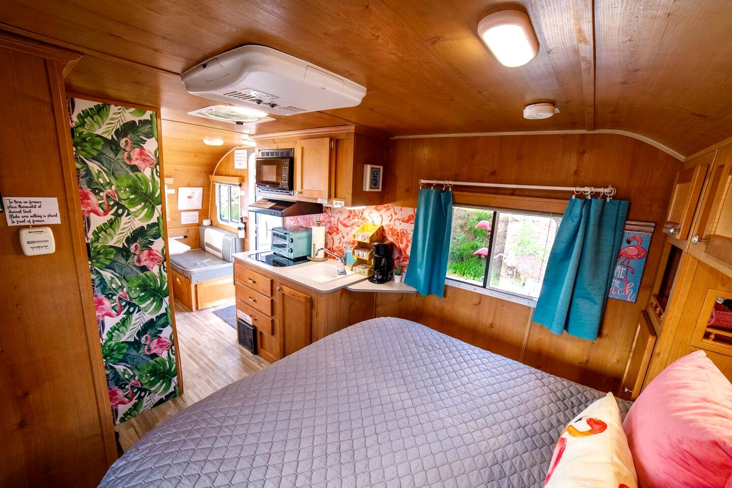 Vintage-Inspired Retro RV with Flamingo Theme Near Coast & Hiking Trails, El Cajon CA
