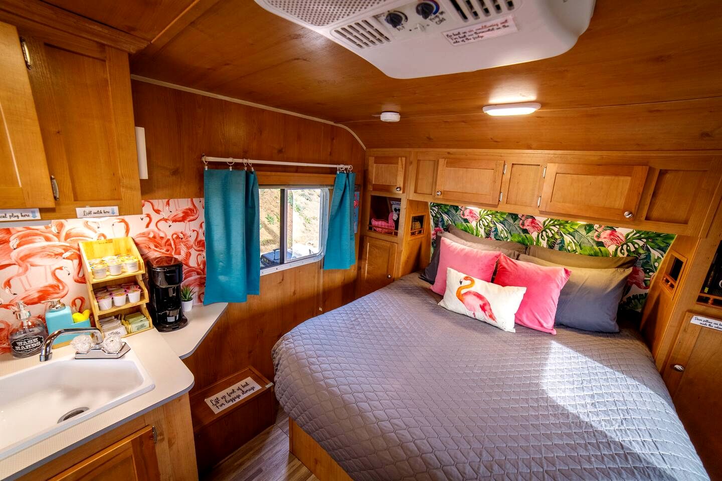 Vintage-Inspired Retro RV with Flamingo Theme Near Coast & Hiking Trails, El Cajon CA