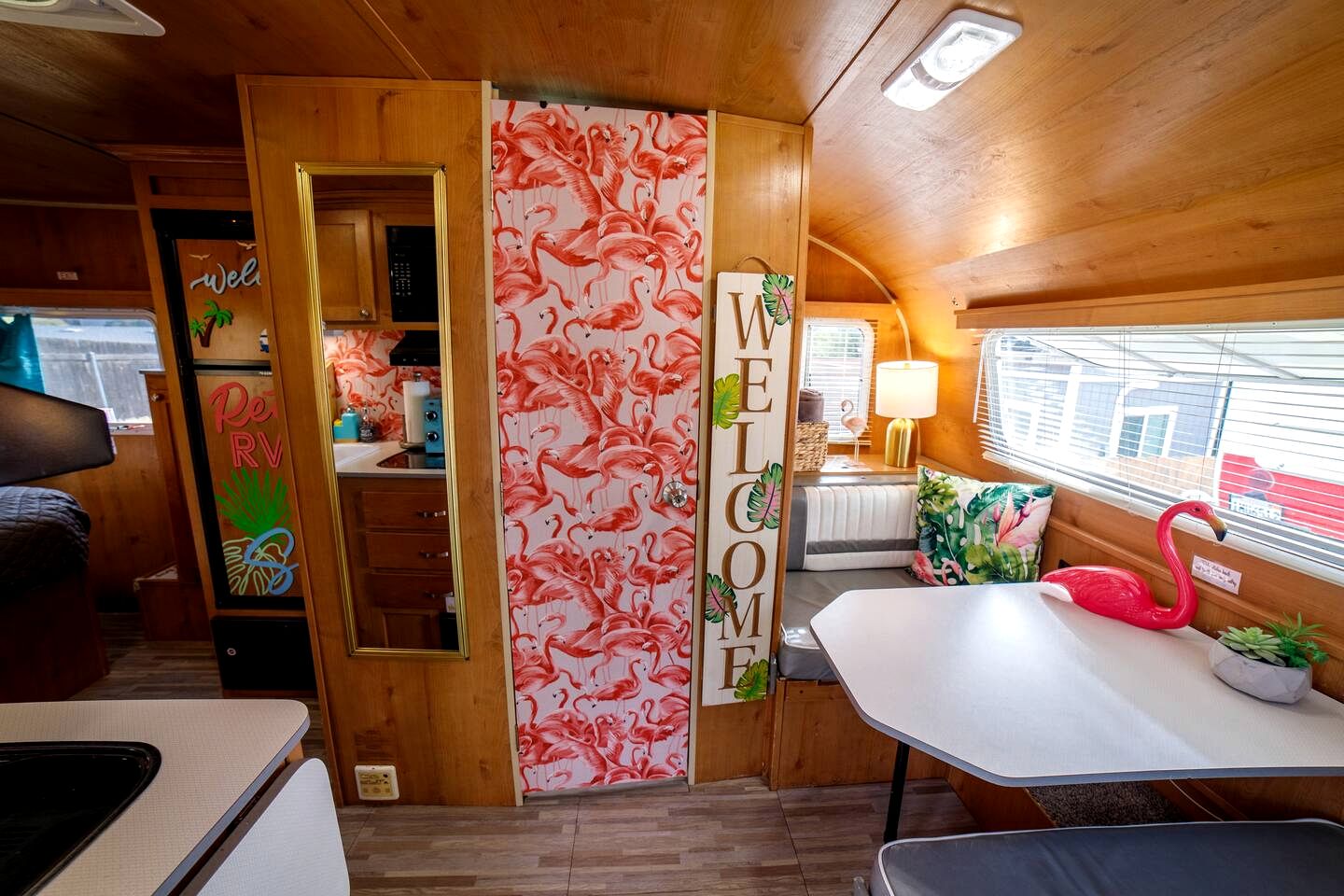 Vintage-Inspired Retro RV with Flamingo Theme Near Coast & Hiking Trails, El Cajon CA