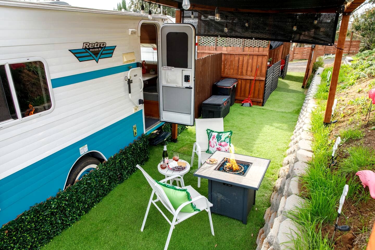 Vintage-Inspired Retro RV with Flamingo Theme Near Coast & Hiking Trails, El Cajon CA