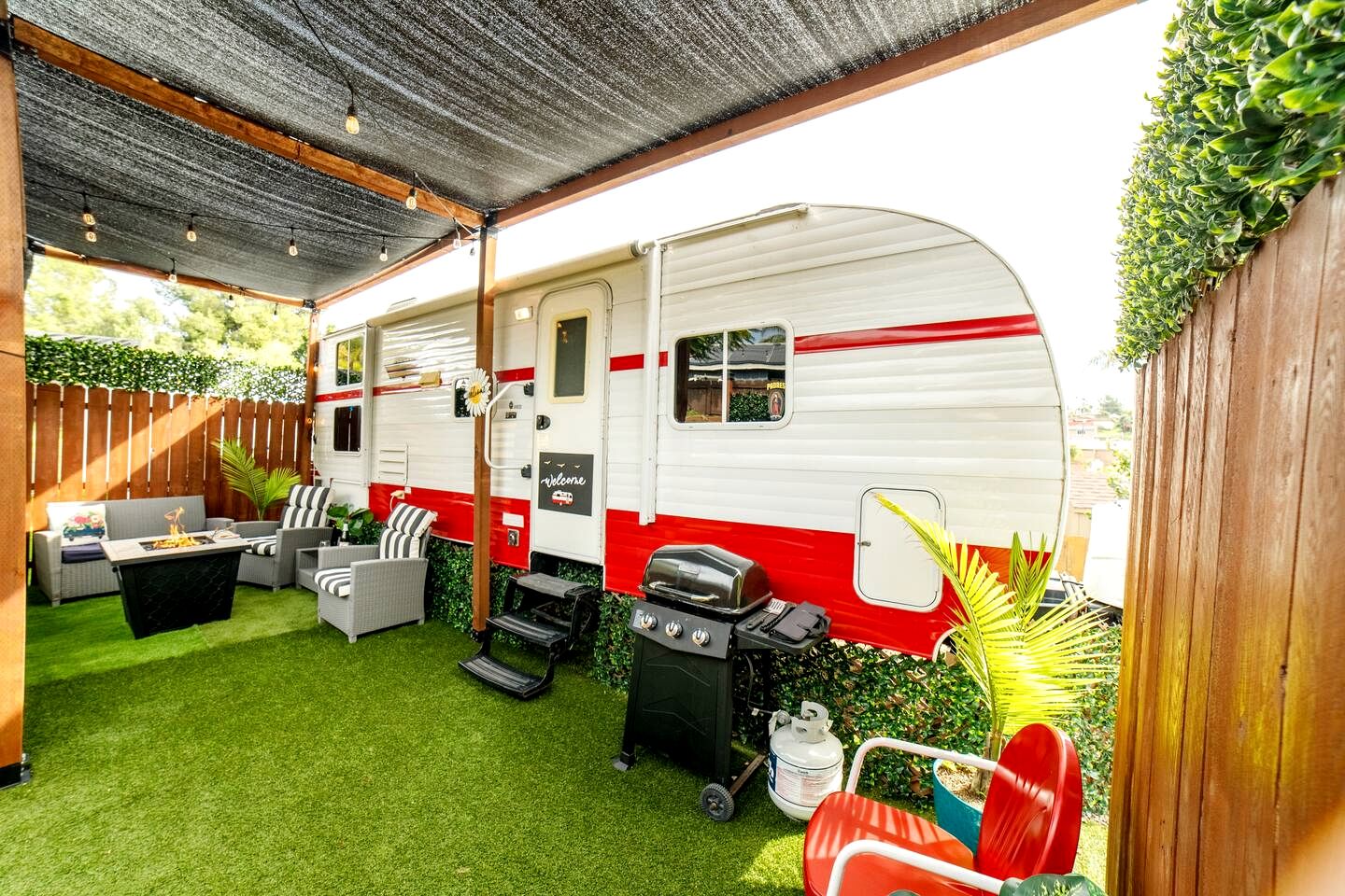 Bright Retro Family Trailer with Vintage Charm & Private Yard Near San Diego Attractions, El Cajon CA
